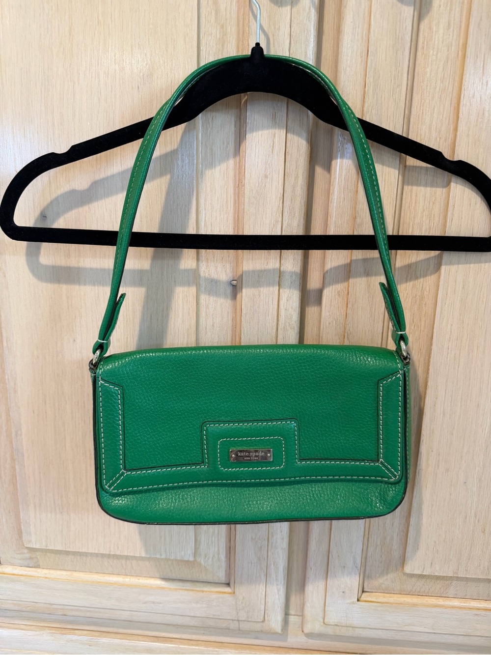 Kate Spade Green Pebbled-Leather Mini Shoulder Bag
